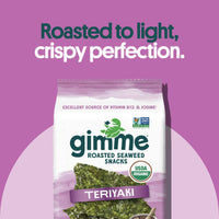 gimMe - Teriyaki - 6 Count - Organic Roasted Seaweed SheetsKeto, Vegan, Gluten Free - Great Source of Iodine & Omega 3s - Healthy On-The-Go Snack for Kids Adults