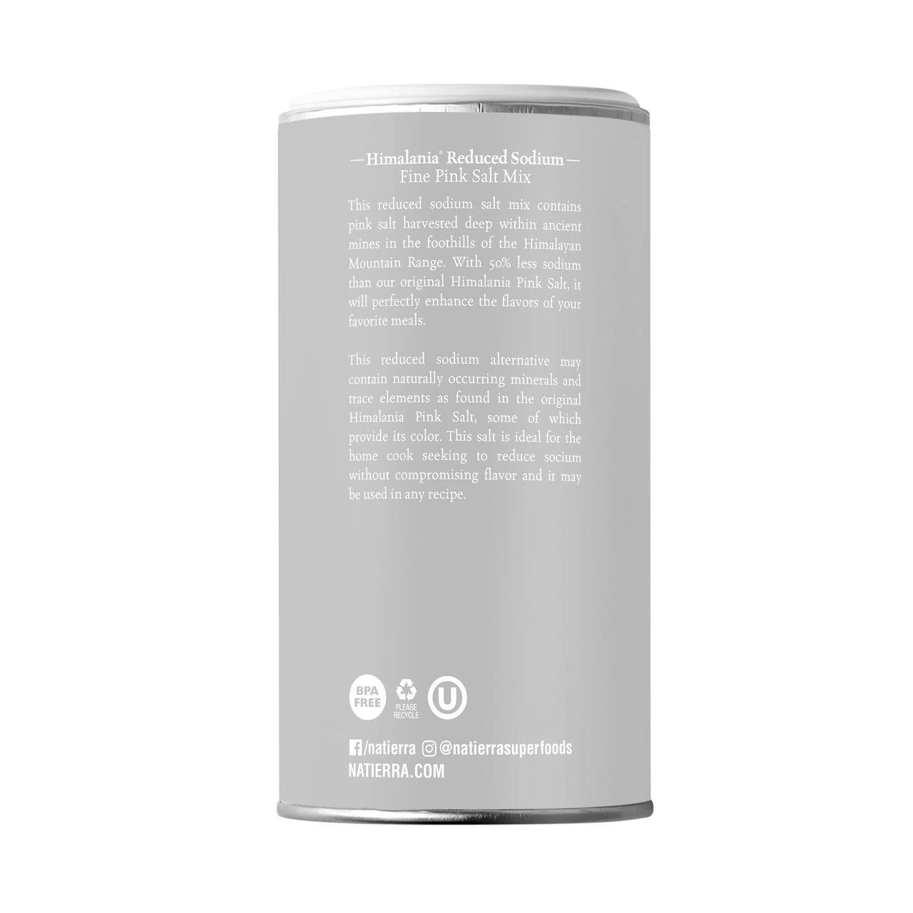 Natierra Himalania Reduced Sodium Himalayan Fine Pink Salt Shaker 13 oz