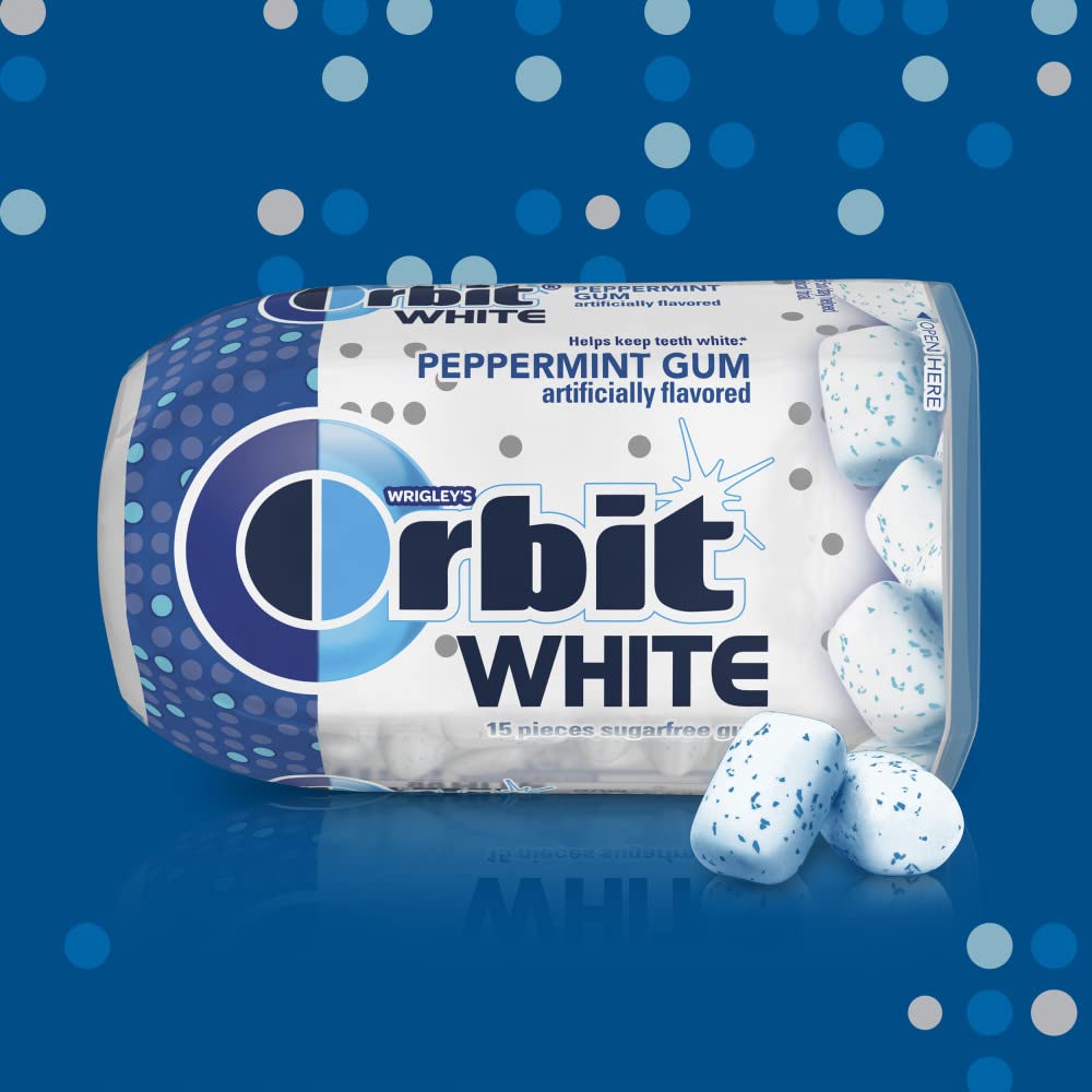 ORBIT White Peppermint Sugar Free Chewing Gum, 15 Count (9 Pack)