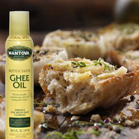 Mantova Ghee Oil, 100% Pure Cooking Oil Spray, Omega-3, perfect for Keto snacks, baking, grilling, or cooking, our oil dispenser bottle lets you spray, drip, or stream with no waste, 5 oz