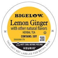 Bigelow Lemon Ginger Keurig K-Cup Pods Herbal Tea, Caffeine Free, 48 Count (Pack Of 1)
