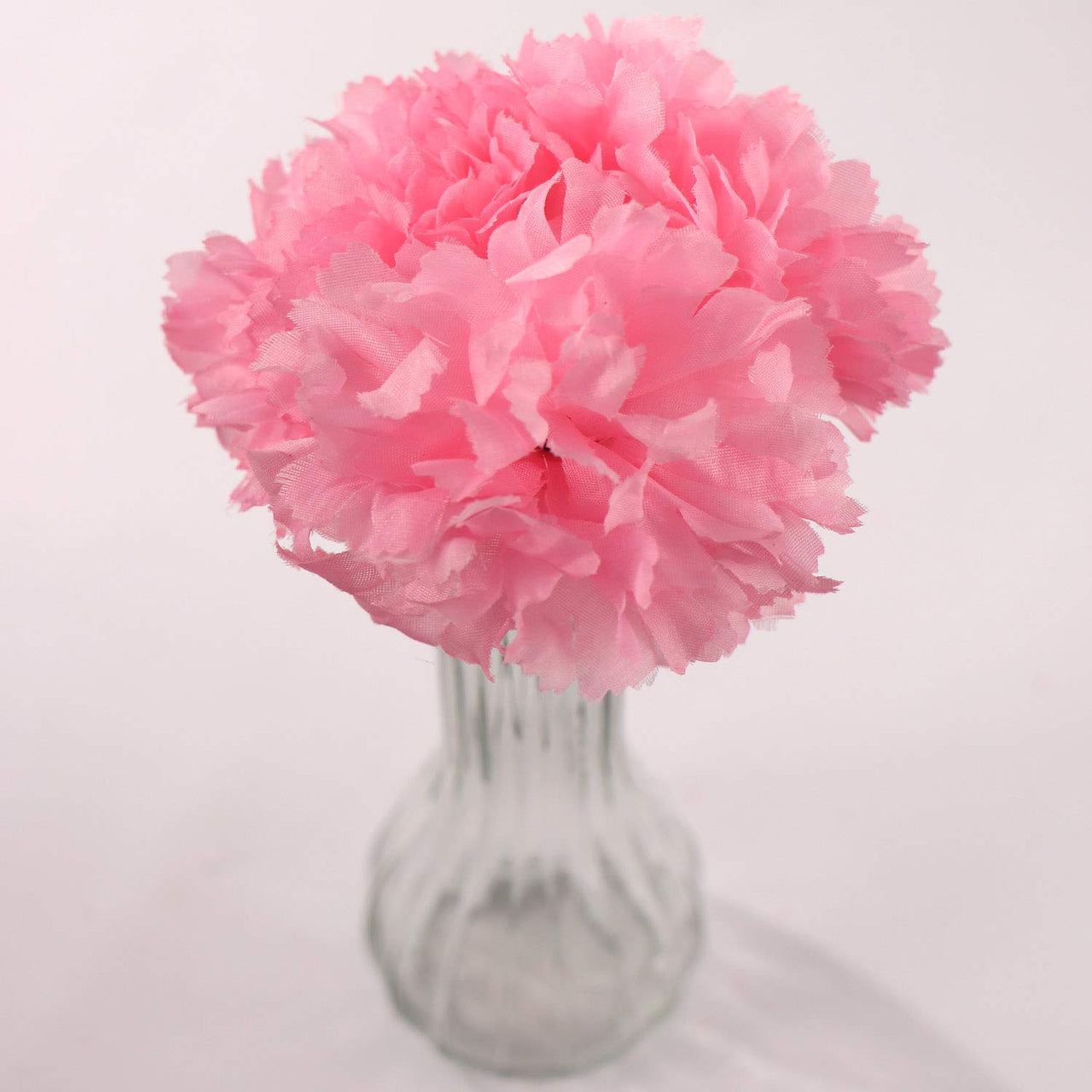 Larksilk Pink Silk Carnation Picks, Artificial Flowers for Weddings, Decorations, DIY Decor, 50 Count Bulk, 3.5" Carnation Heads with 5" Stems