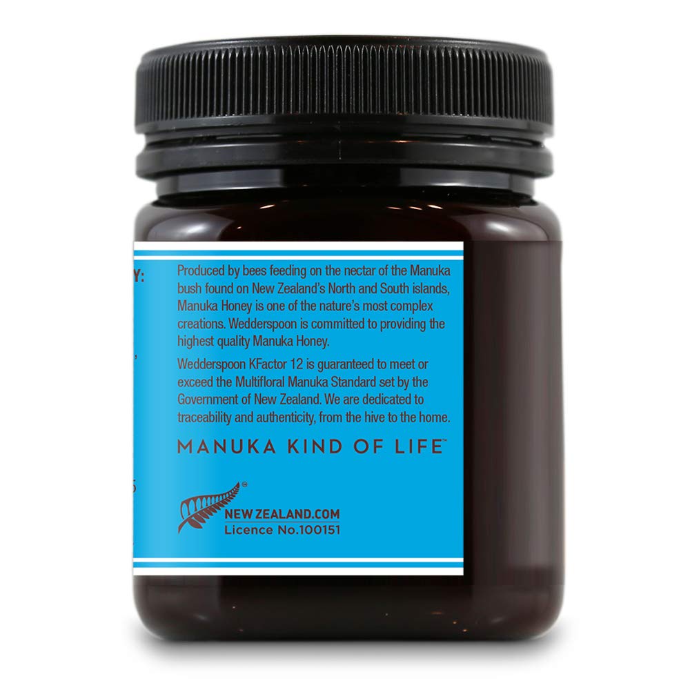 Wedderspoon Raw Premium Manuka Honey, KFactor 12, 8.8 Oz, Unpasteurized, Genuine New Zealand Honey, Non-GMO Superfood, Traceable from Our Hives to Your Home