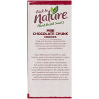 Back to Nature Non-GMO Cookies, Mini Chocolate Chunk, 1.25 Ounce Grab & Go Bags, 6 Count