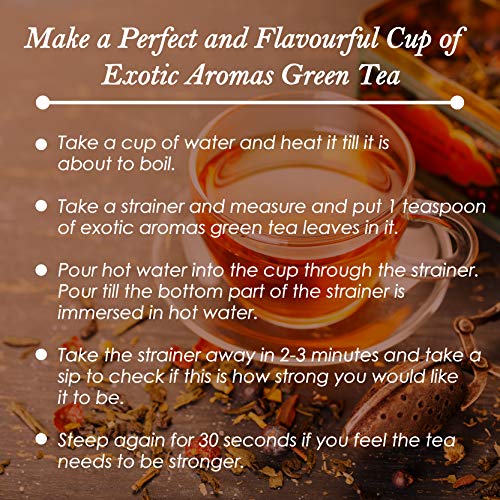 Exotic Aromas Peppermint Green Tea (200G Serves 100 cups), 100% Whole Leaf Green Tea for digestion, upset stomach & cold and flu.