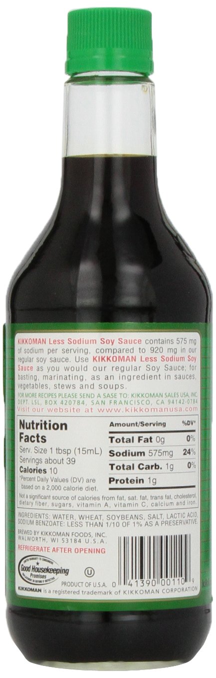 Kikkoman Soy Sauce, Less Sodium, 20 oz