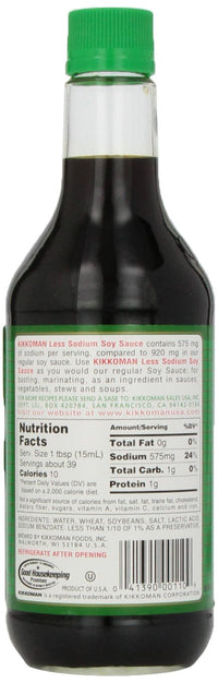Kikkoman Soy Sauce, Less Sodium, 20 oz