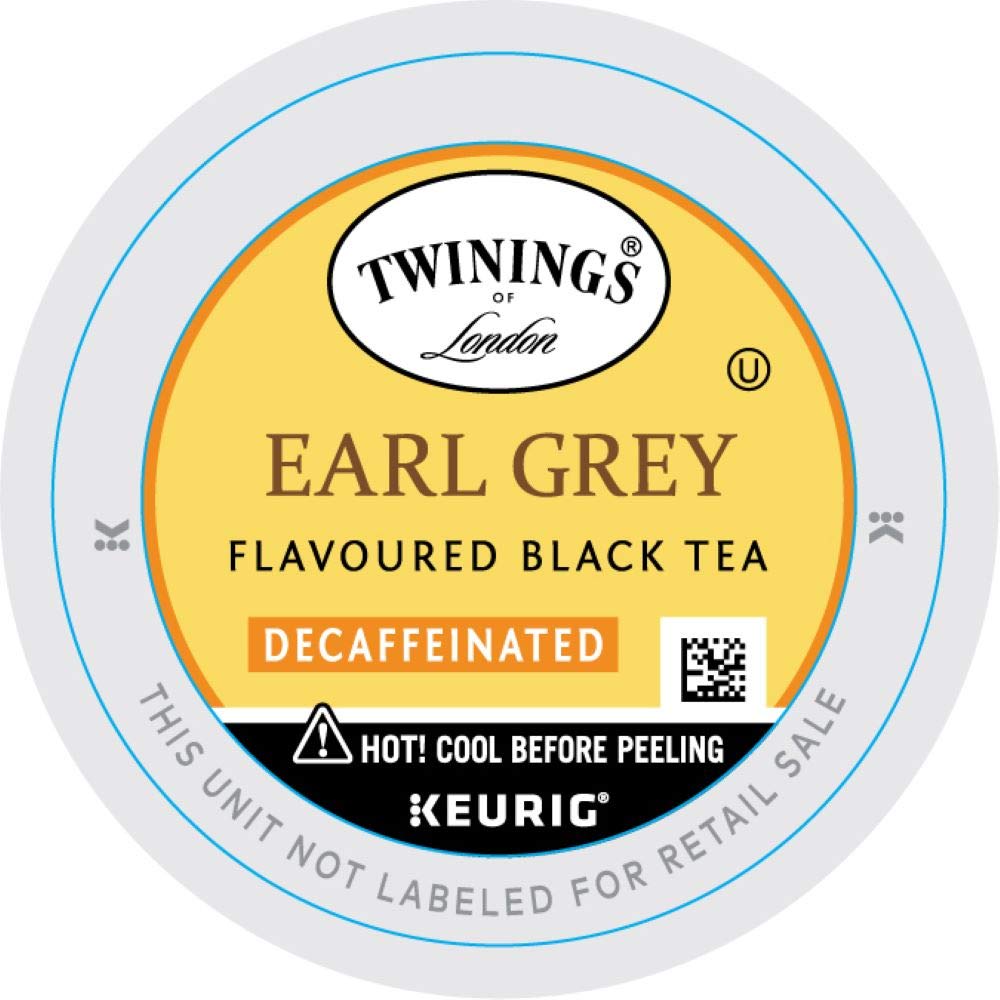 Twinings Decaf Earl Grey K-Cup Pods for Keurig, Decaffeinated Black Tea Flavoured with Citrus and Bergamot, 24 Count (Pack of 1)