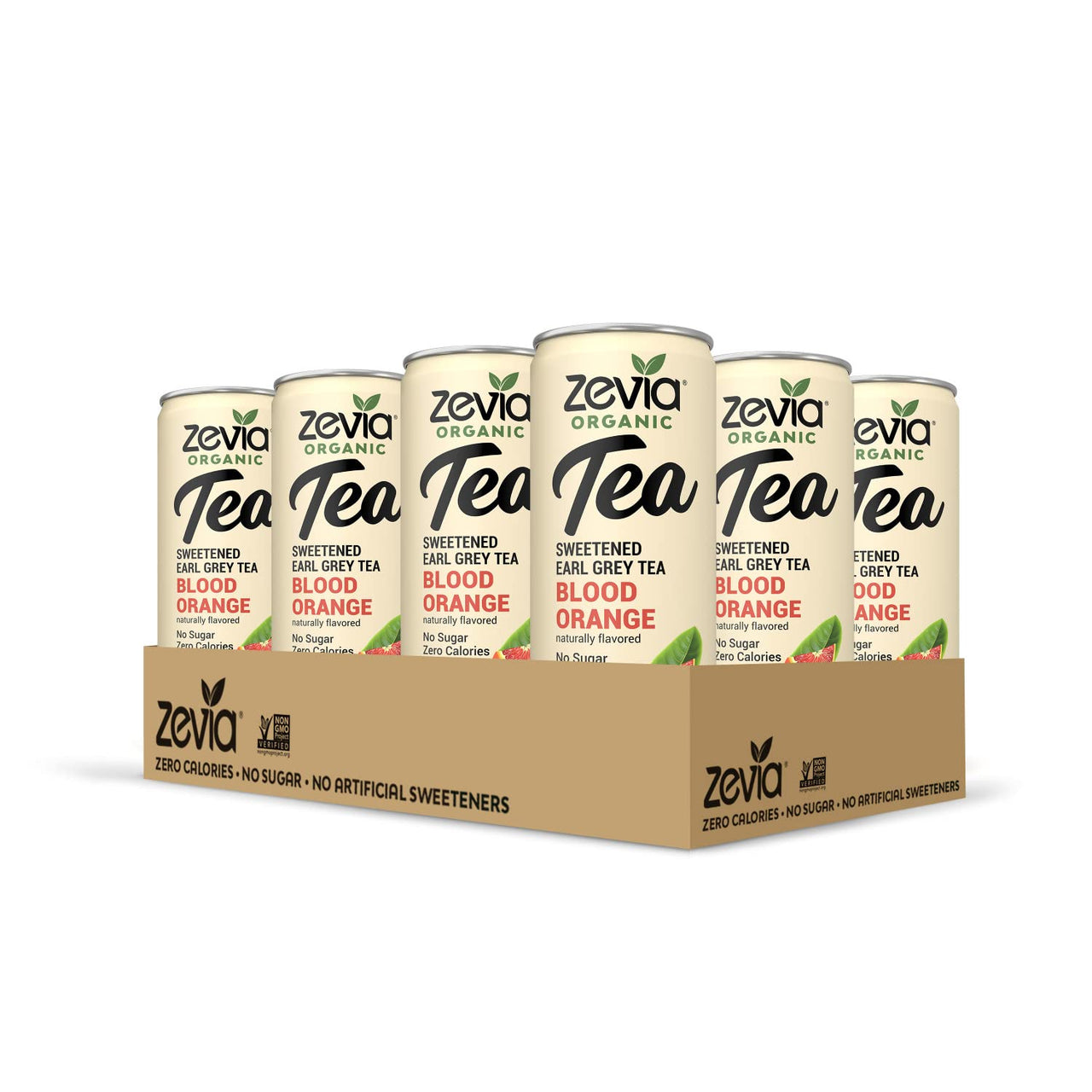 Zevia Organic Sugar Free Iced Tea, Earl Grey Tea Blood Orange, 12 Fl Oz (Pack of 12)