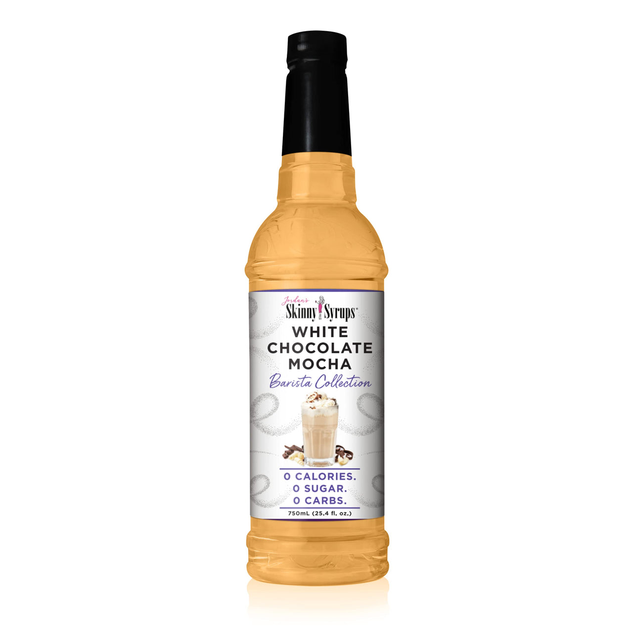 Jordan's  Skinny Syrups, White Chocolate Mocha Coffee Syrup, Sugar Free, 25.4 Ounces (Pack of 1), Barista Collection, Zero Calorie Drink Flavoring & Mixes