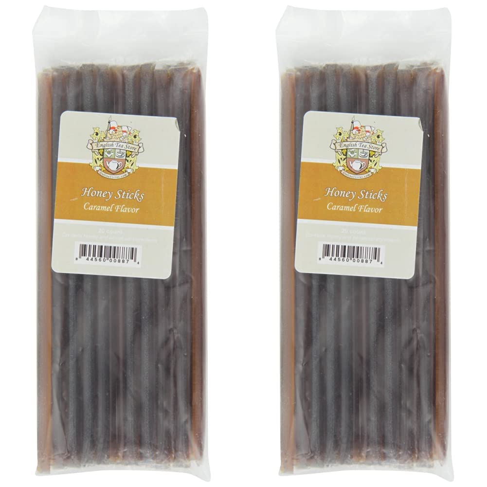 English Tea Store Honey Sticks, Caramel, 20 Count (Pack of 2)