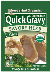 Road's  End Organics Gluten Free Savory Herb Gravy, Mix, Organic, 1 Ounce Pouch (Pack of 12)