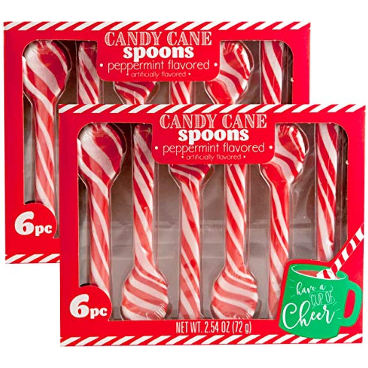 Candy Cane Peppermint Spoons – 1 Doz – (2 Packs Of 6) | Edible Candy Cane Spoons | Candy Cane Spoons For Hot Chocolate And Coffee