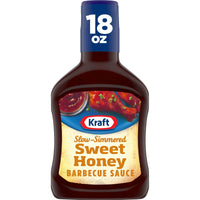 Kraft Sweet Honey Slow-Simmered Barbecue BBQ Sauce, 18 oz Bottle