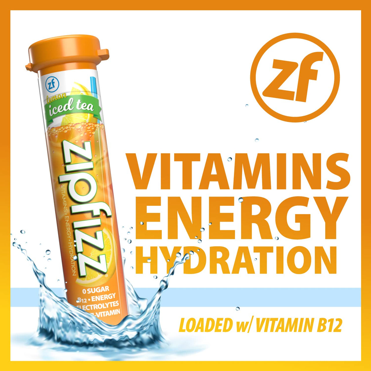 Zipfizz Energy Drink Mix, Electrolyte Hydration Powder with B12 and Multi Vitamin, Lemon Iced Tea (20 Pack)