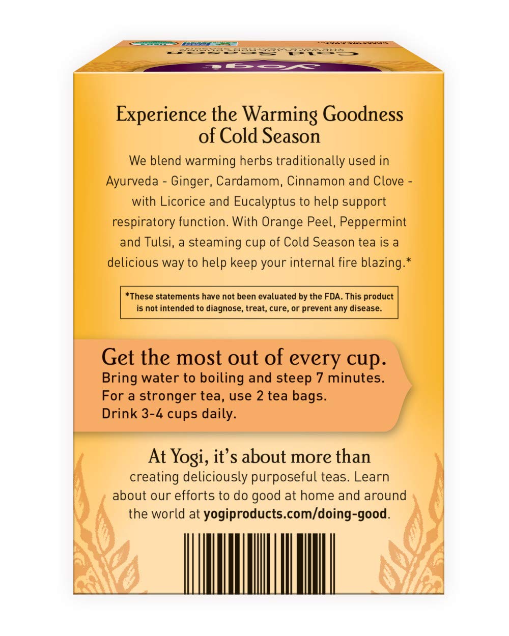 Yogi Tea, Cold Season, 16 Count