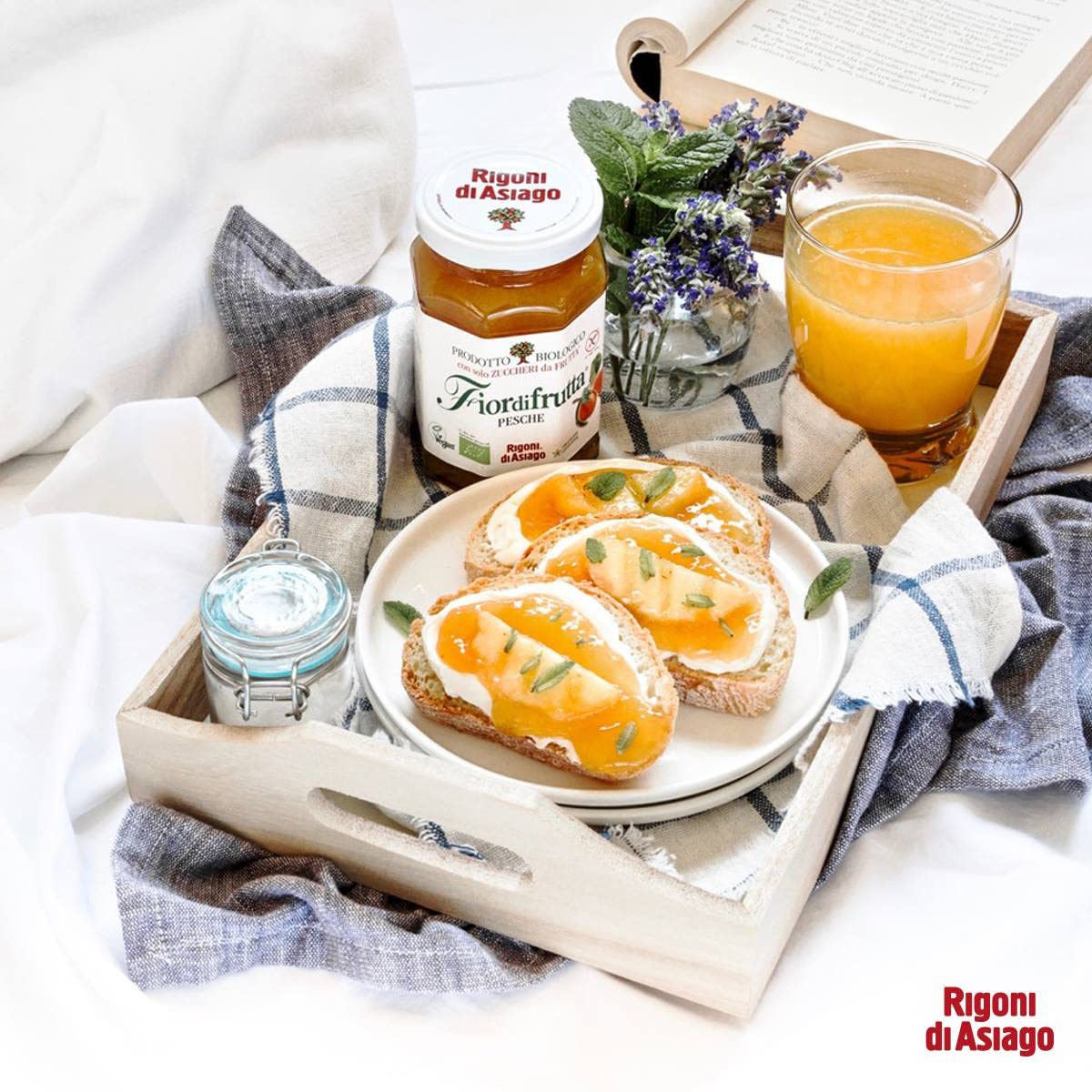 Rigoni di Asiago Fiordifrutta Organic Fruit Spread, Peach, 6 Count