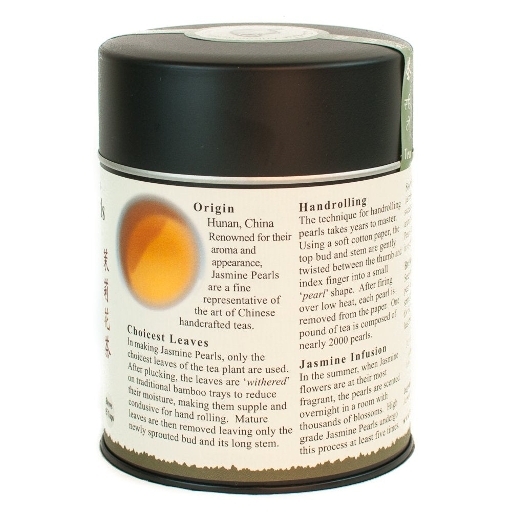 The Tao of Tea, Handrolled Jasmine Pearls Green Tea, Loose Leaf, 3 Ounce Tin