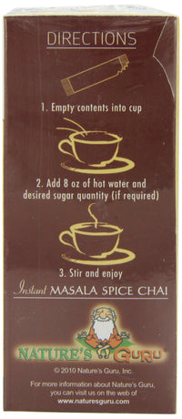 Nature's  Guru Instant Masala Spice Chai Tea Drink Mix Unsweetened 10 Count Single Serve On-the-Go Drink Packets, 5.64 Ounce (Pack of 1) (MCU_FBA)