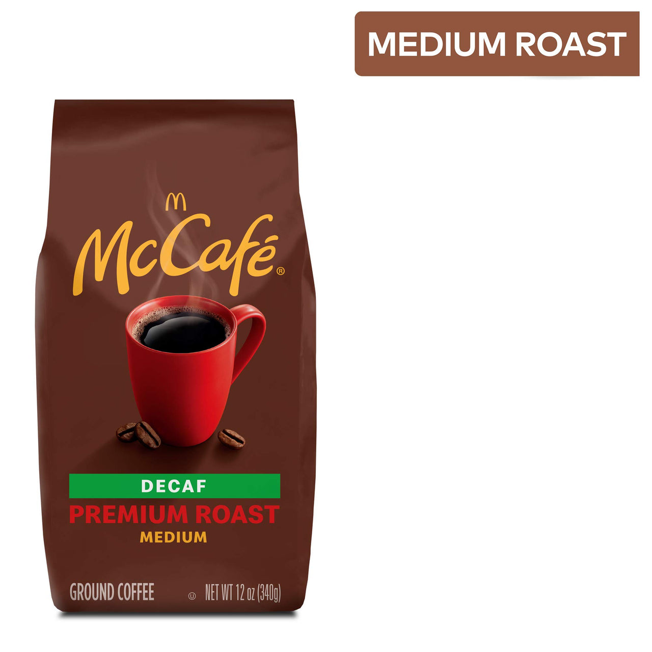 McCafe Medium Roast Ground Coffee, Premium Roast Decaf, 12 Oz