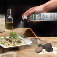 Mantova Black Truffle Flavored Extra Virgin Olive Oil Spray, heart-healthy cooking spray perfect for salads and pasta sauces, 100% natural cooking oil made in Italy, olive oil dispenser bottle sprays, drips, or streams with no waste, 8 oz