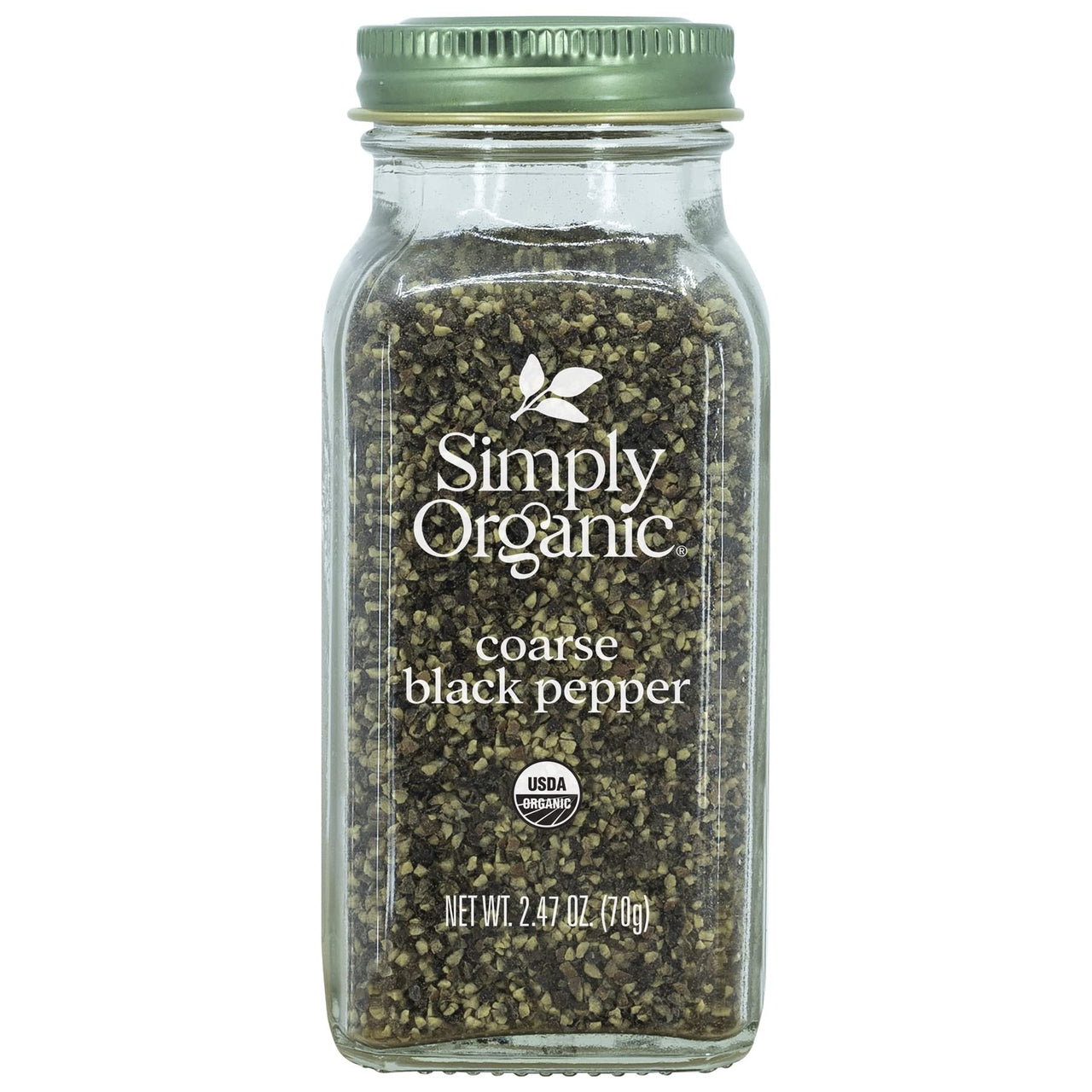 Simply Organic Black Pepper, Coarse Grind, Certified Organic, Vegan | 2.47 oz | Piper nigrum L.