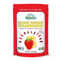 NATIERRA Nature's  All Foods Organic Freeze-Dried Bananas and Strawberries | Non-GMO & Vegan | 1.8 Ounce