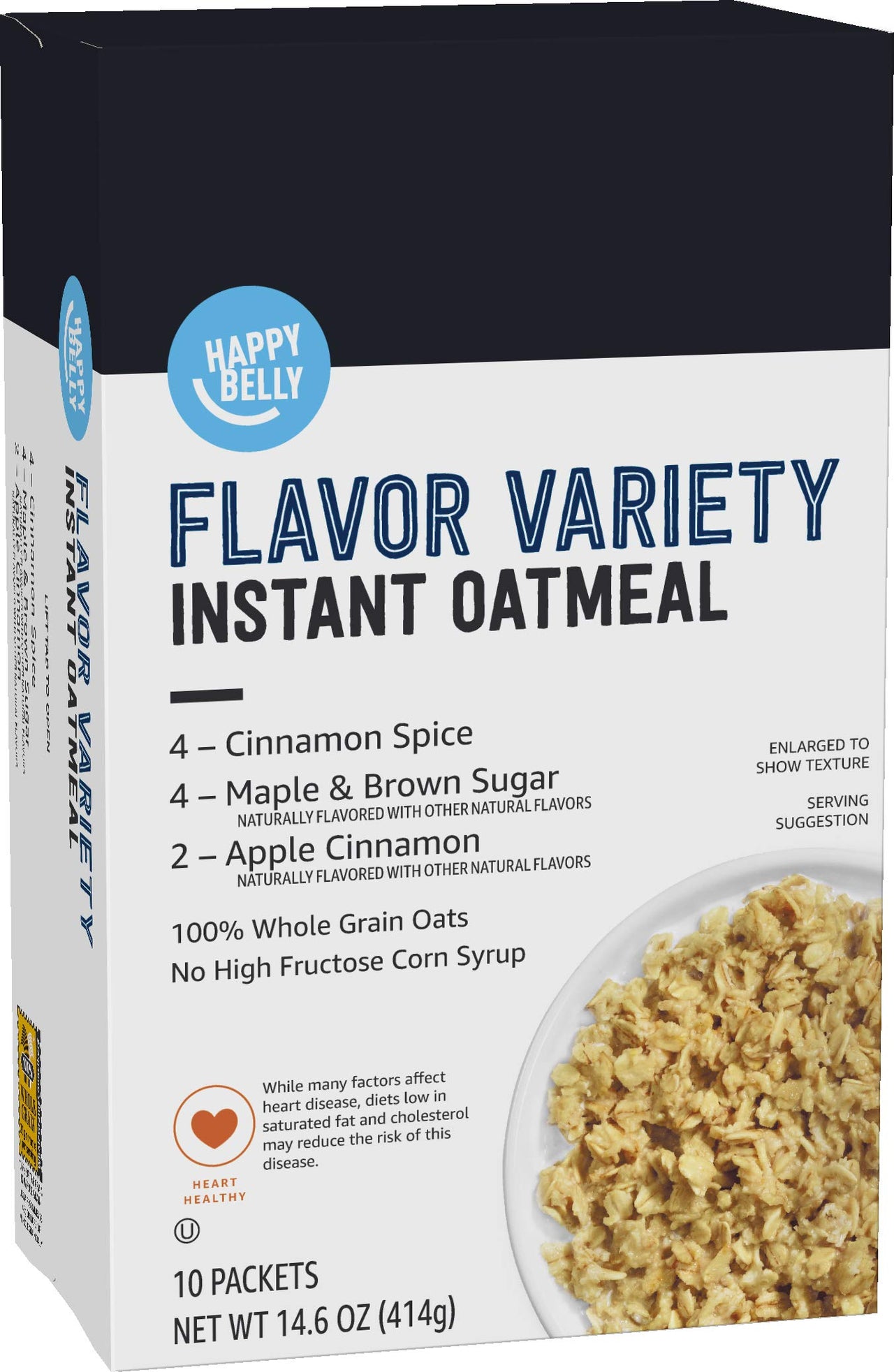 Happy Belly Instant Oatmeal, Variety Pack, 10 Count