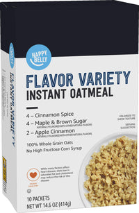 Happy Belly Instant Oatmeal, Variety Pack, 10 Count