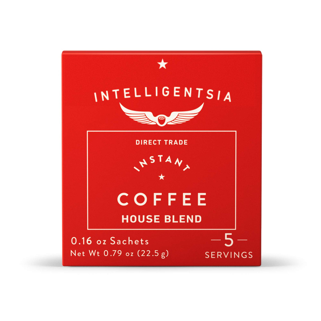 Intelligentsia Coffee, Light Roast Instant Coffee - House Blend 5 Single Serve Sachets with Flavor Notes of Milk Chocolate, Mandarin, and Apple (1 Box of 5 Packets)