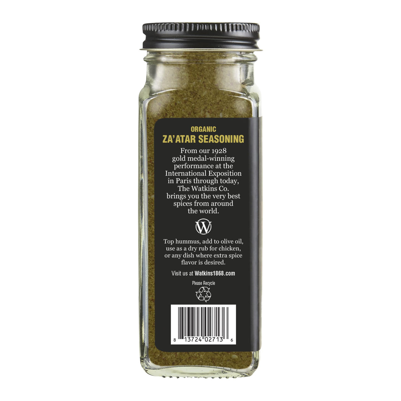 Watkins Organic Za'atar Seasoning, Spice Mix, 2.6 oz., 1 Count