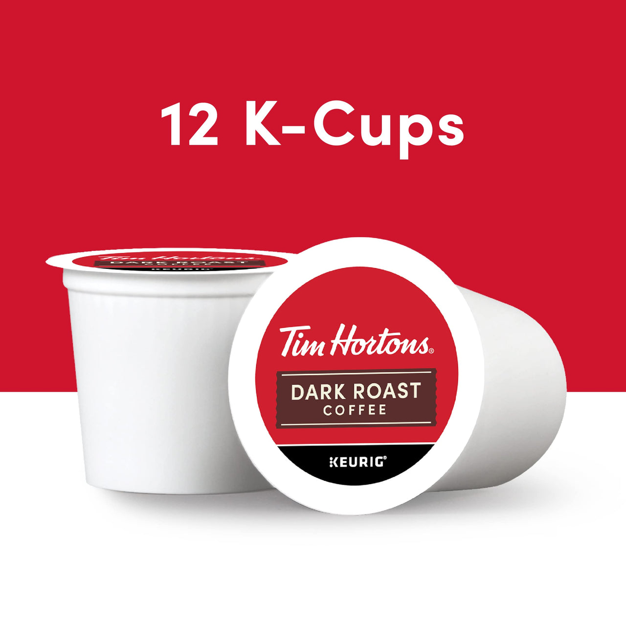 Tim Hortons Dark Roast Coffee, Single-Serve K-Cup Pods Compatible with Keurig Brewers, 12ct K-Cups