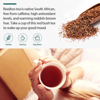 Soeos Rooibos Tea, Rooibos Tea Organic, Rooibos Tea Bags (100 Count), Naturally Sweet Herbal Tea, Caffeine Free, USDA Organic, Red Rooibos Tea Farmed in South Africa 9oz (250g)