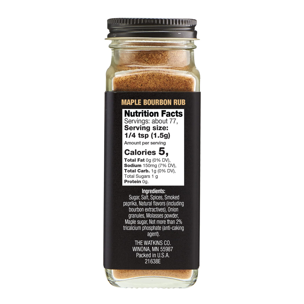 Watkins Maple Bourbon Seasoning, Non-GMO, 4 oz, 1 Count