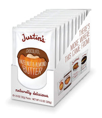 Justin's  Chocolate Hazelnut & Almond Butter Squeeze Pack, Organic Cocoa, Gluten-free, Responsibly Sourced, Packaging May Vary, 1.15 Ounce (Pack of 10)