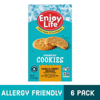 Enjoy Life Crunchy Vanilla Honey Graham Cookies, Nut Free Cookies, Soy Free, Dairy Free, Gluten Free, Non GMO, 6 Boxes
