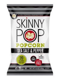 SkinnyPop Sea Salt & Pepper Popcorn, Gluten Free, Non-GMO, Healthy Popcorn Snacks, Easter Snacks, Skinny Pop, 4.4oz Grocery Size Bag