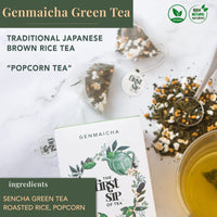 The Spice Hut Genmaicha Green Tea Box, The First Sip of Tea, 16 count (Pack of 1)