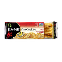 KA-ME Gluten Free Spicy Sweet Chili Rice Crackers 3.5 oz, Pack of 12, Authentic Asian Ingredients and Flavors, Certified Gluten Free Crackers, No Artificial Flavors/Colors, Non GMO Snacks, Served with Asian Salmon, Cream Cheese, Egg & Tuna Salad, Asian