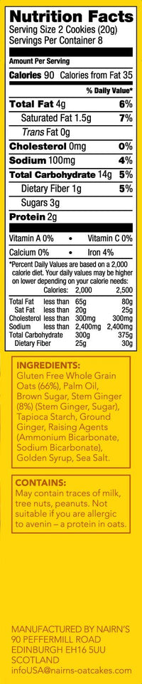 Nairn's  Gluten Free Stem Ginger Oat grahams, 5.64oz