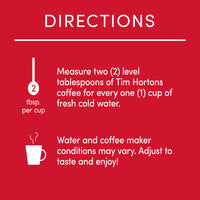 Tim Hortons Dark Roast, Rich Ground Coffee, Perfectly Balanced, Always Smooth, Made with 100% Arabica Beans, 12 Ounce Bag