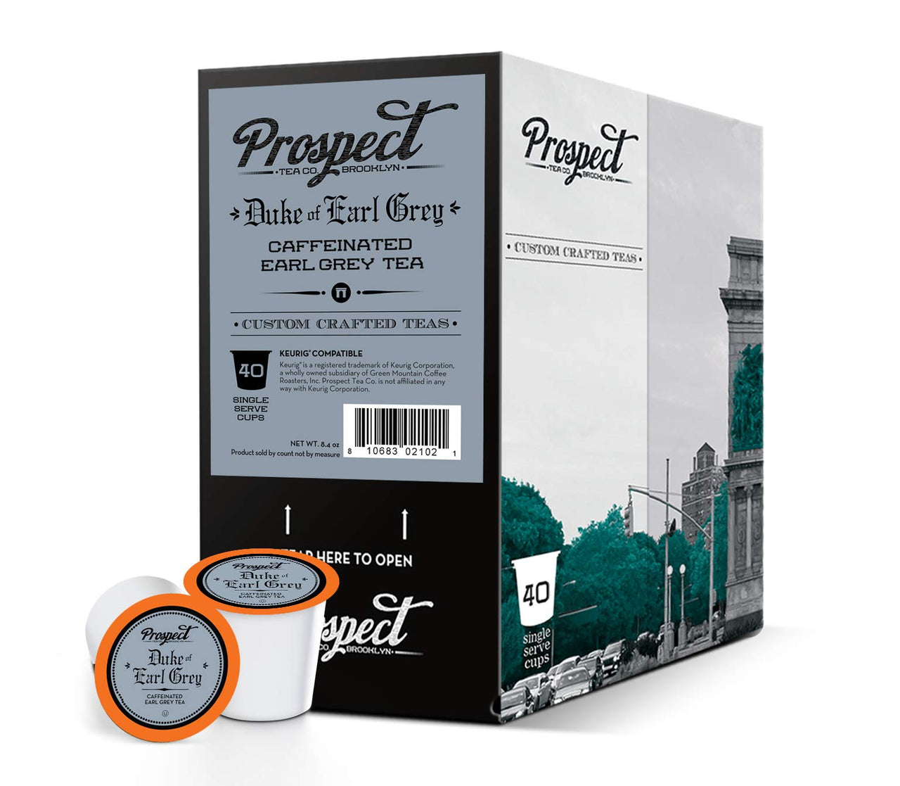 Prospect Tea Duke Of Earl Grey Tea Pods Compatible with K Cup Brewers Including 2.0, 40 Count