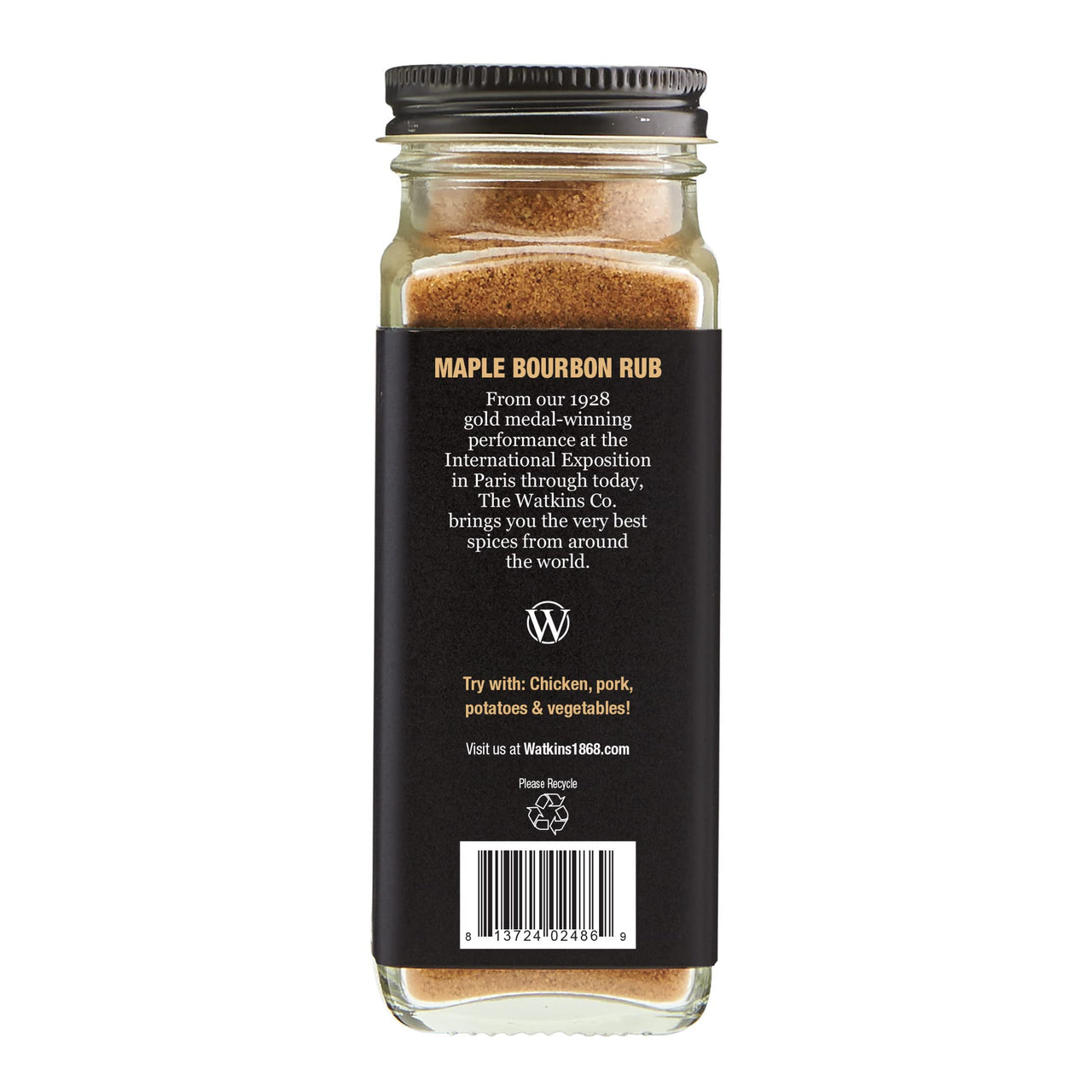 Watkins Maple Bourbon Seasoning, Non-GMO, 4 oz, 1 Count