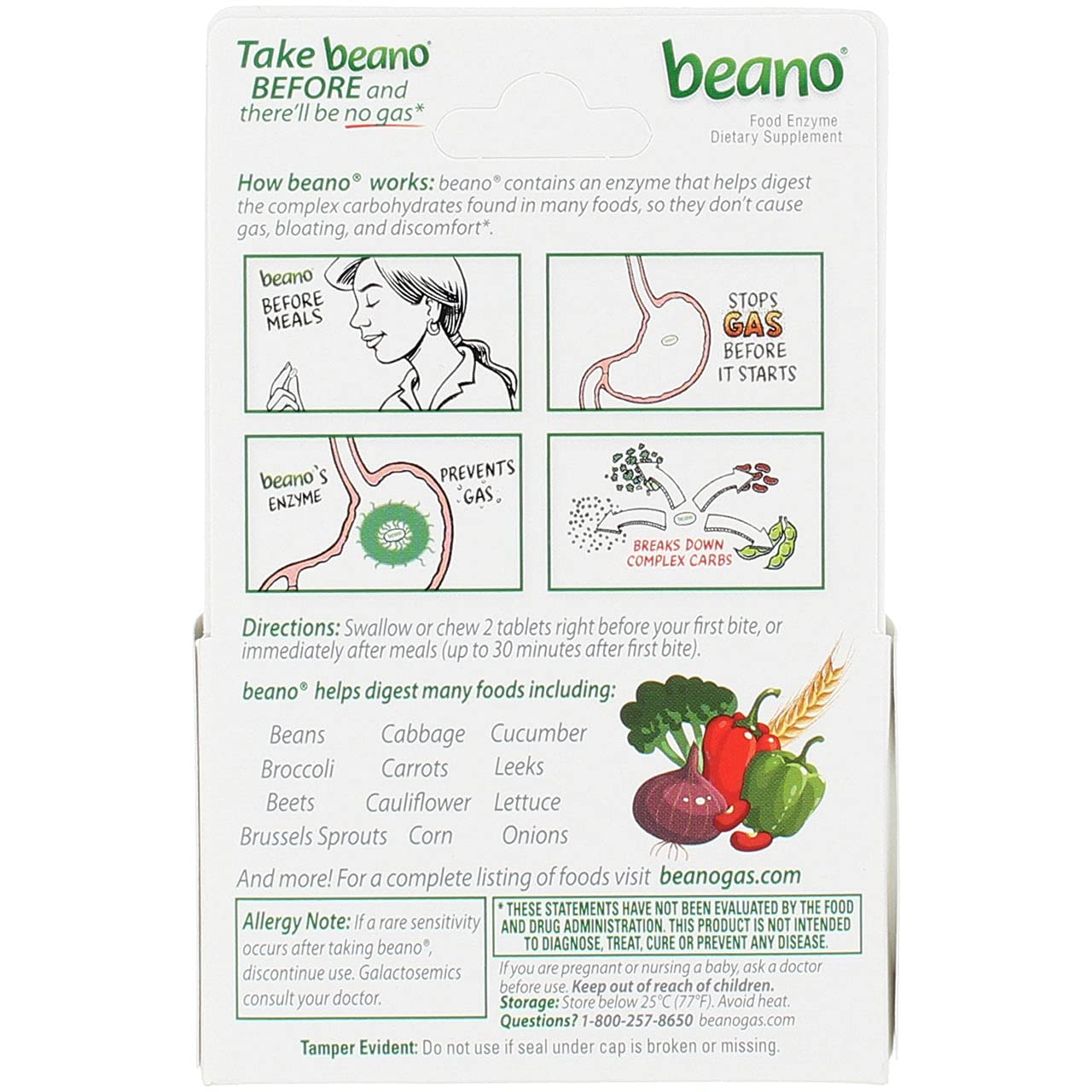 Beano Extra Strength, Gas Prevention & Digestive Enzyme Supplement, 100 Count