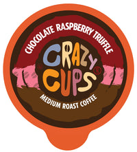 Crazy Cups Flavored Coffee for Keurig K-Cup Machines, Chocolate Raspberry Truffle, Hot or Iced Drinks, 22 count Single Serve, Recyclable Pods(Pack of 1)