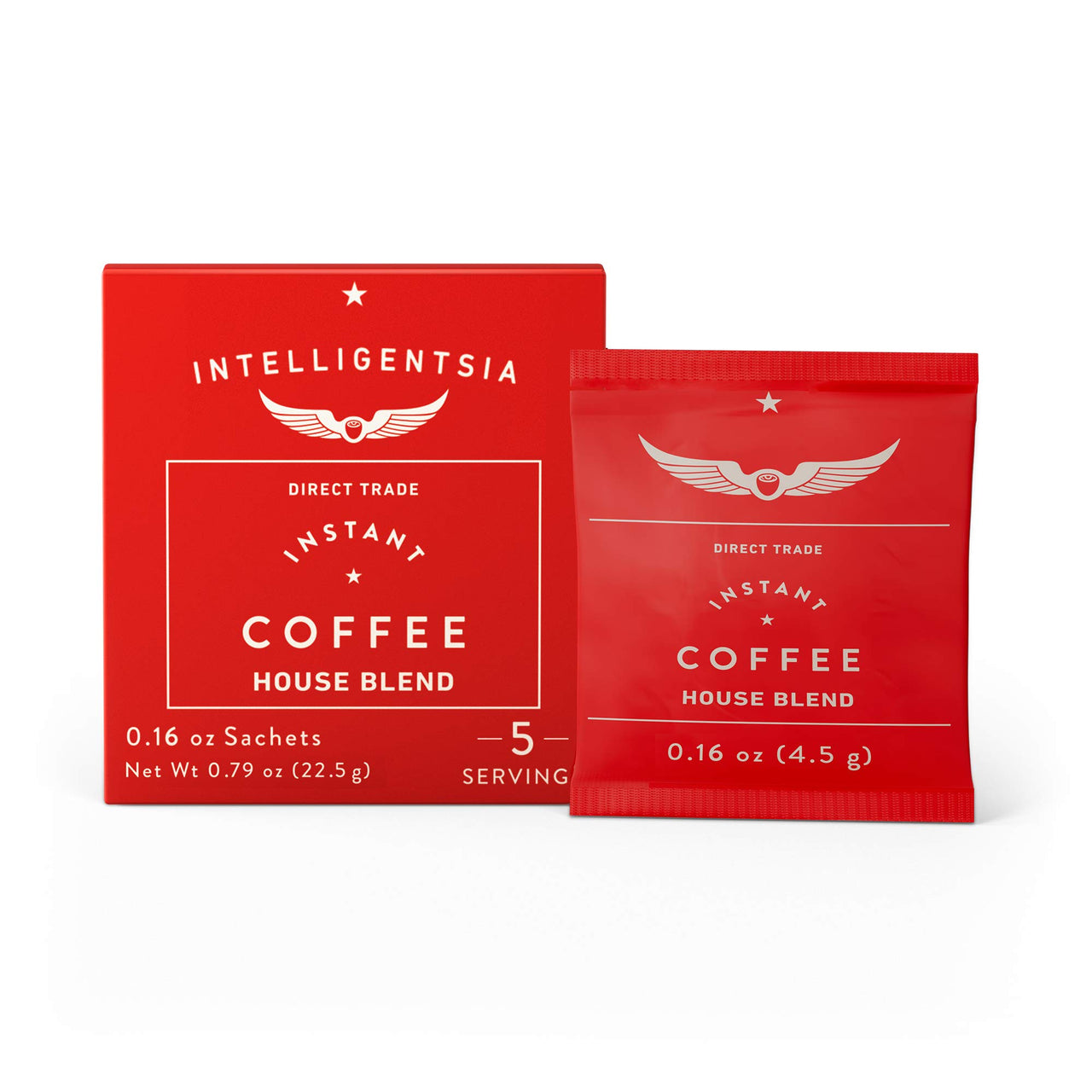 Intelligentsia Coffee, Light Roast Instant Coffee - House Blend 5 Single Serve Sachets with Flavor Notes of Milk Chocolate, Mandarin, and Apple (1 Box of 5 Packets)