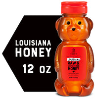 Nature Nate's  100% Pure Raw & Unfiltered Louisiana Honey Bear Bottle, Certified Gluten Free & OU Kosher, Balanced Flavors, 12 Ounce (Pack of 1) (FP011)