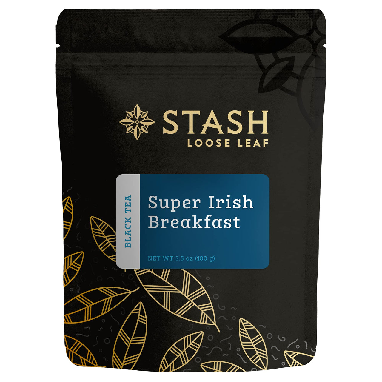 Stash Tea Super Irish Breakfast Black Tea - Caffeinated, Non-GMO Project Verified Premium Tea with No Artificial Ingredients, Loose Leaf, 3.5 Oz Bag