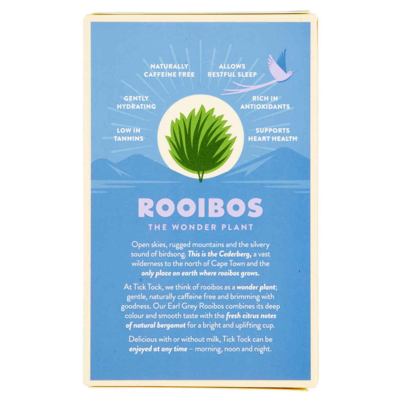 TICK TOCK TEAS Bags Earl Grey Rooibos Tea, 40 Count - Packaging May Vary