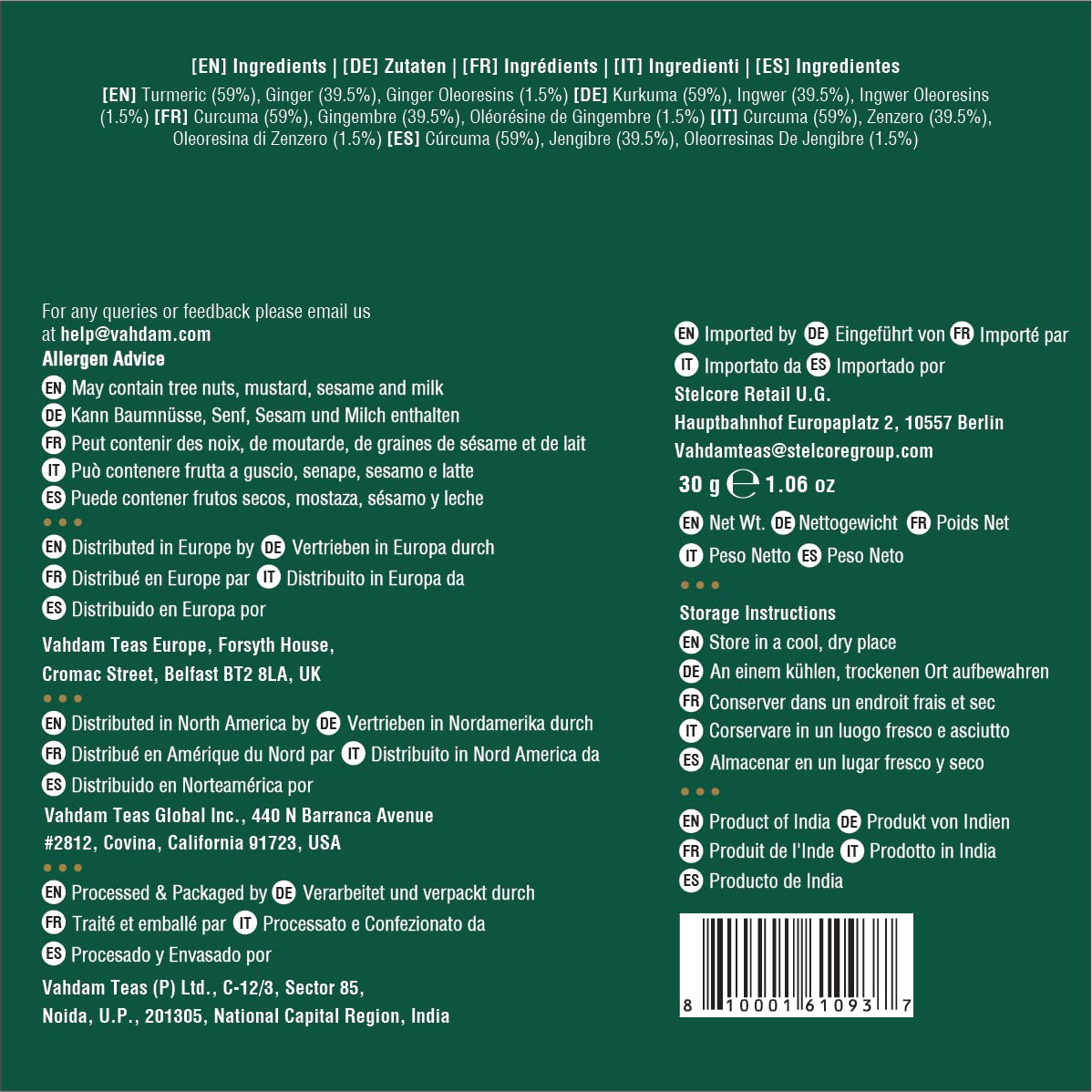 VAHDAM, Organic Turmeric Ginger Superfood Blend (15 Pyramid Tea Bag) Pure Blend Turmeric Tea & Ginger Tea | Herbal Tea Bags, Brew It As Hot Or Iced Tea